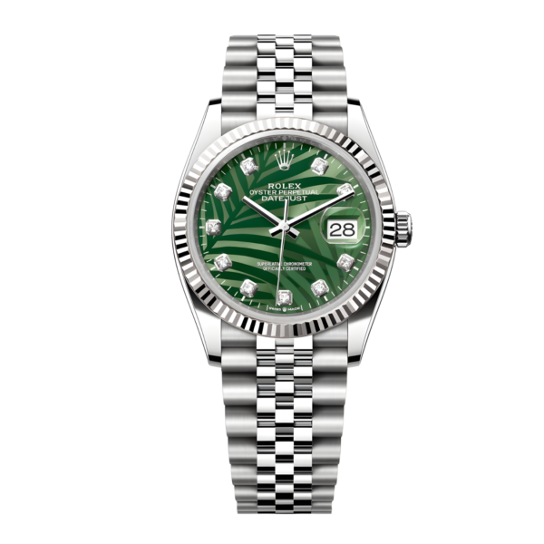 Rolex Datejust 36 126234-0055 Mặt Số Lá Cọ Xanh