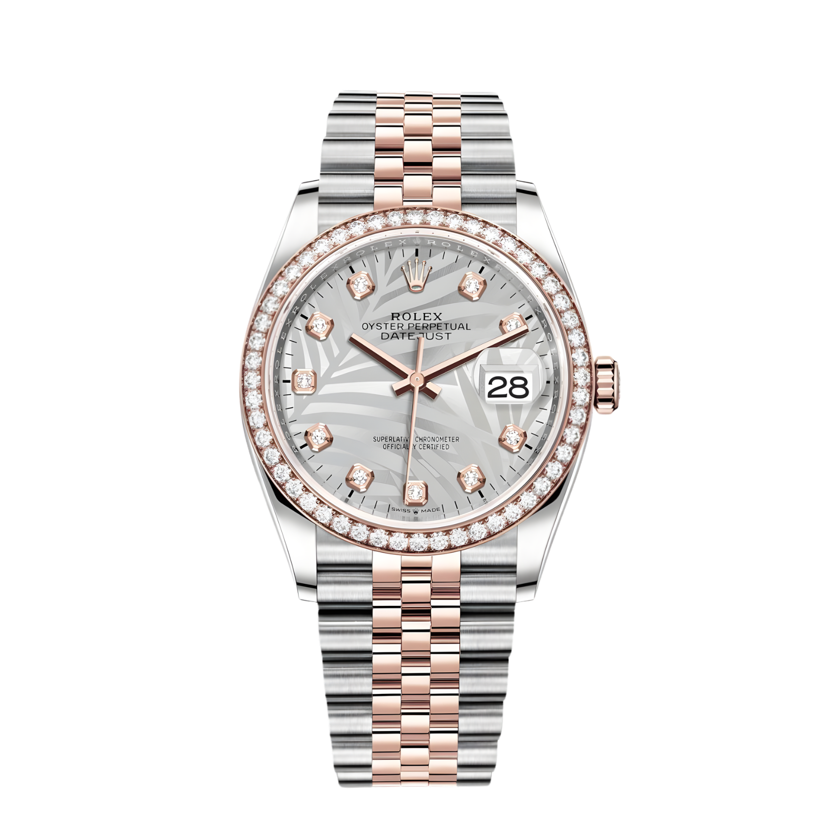 Rolex Datejust 36 126281RBR-0025 Mặt Số Lá Cọ Bạc
