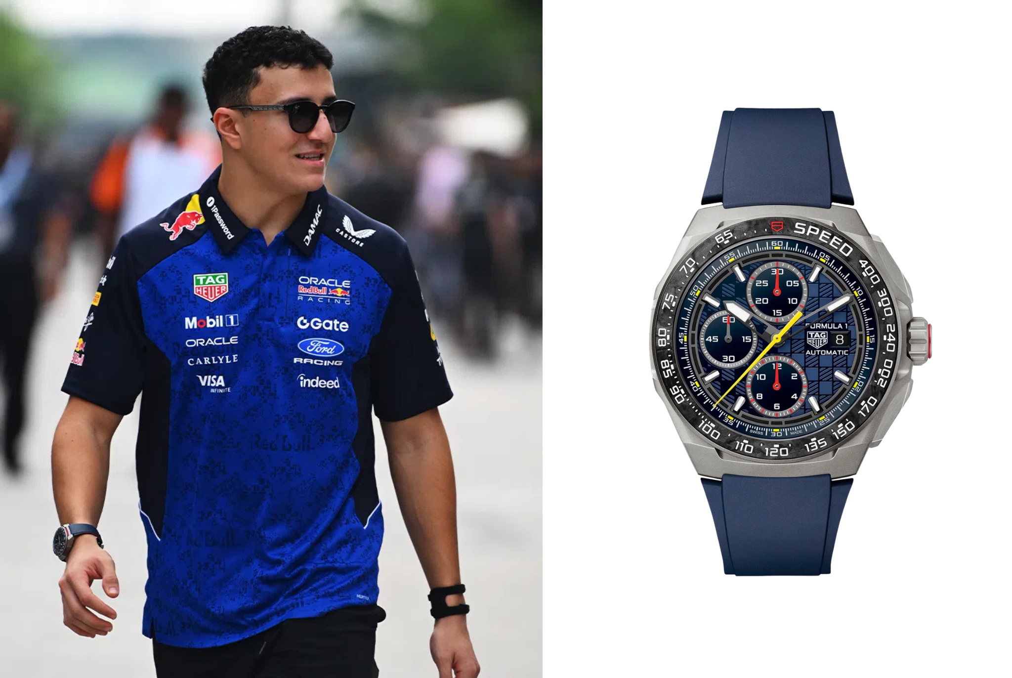 Isack Hadjar – TAG Heuer Monaco Chronograph Titanium & Rose Gold