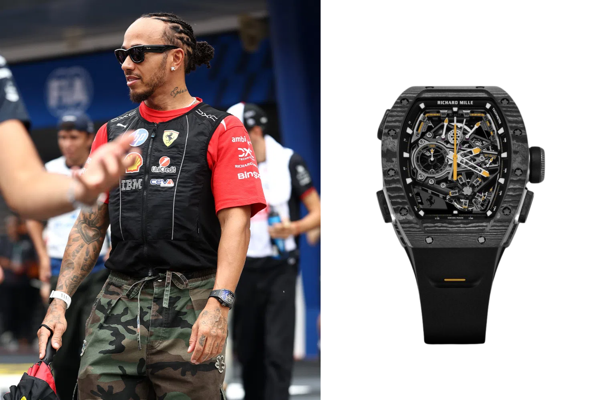 Lewis Hamilton – Richard Mille RM 43-01 Manual Winding Tourbillon Split-seconds Chronograph Ferrari